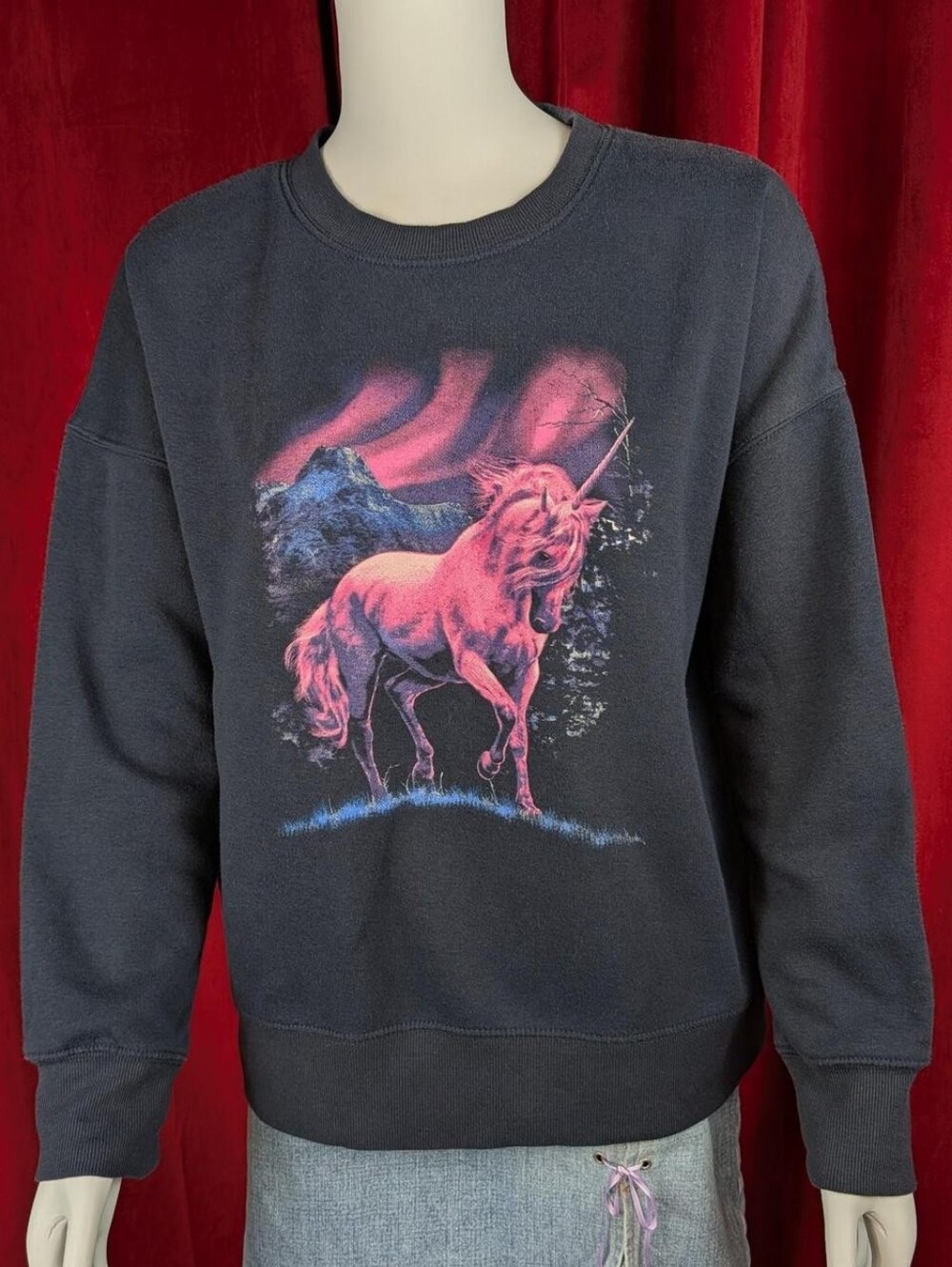 Thereabouts Navy Blue & Pink Unicorn Crewneck Sweatshirt